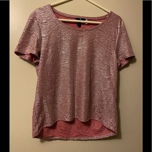 5 for $50 XS pink shiny Forever 21 top - loose fit